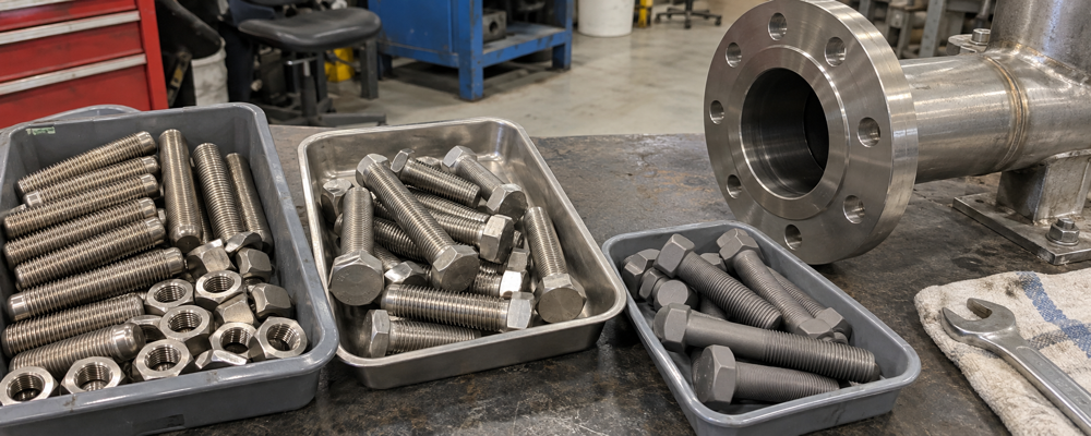 Specialty alloy industrial fasteners for corrosion and high temperature service